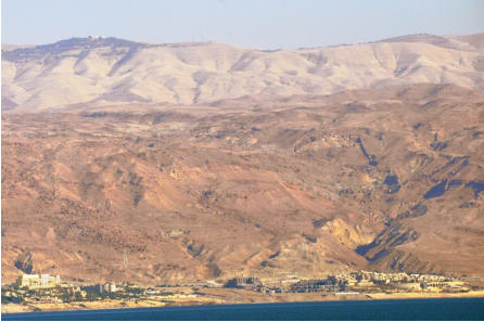 Kalia Beach (Palestina) - Pogled na drugu stranu Mrtvog mora i turistička mjesta u dravi Jordan